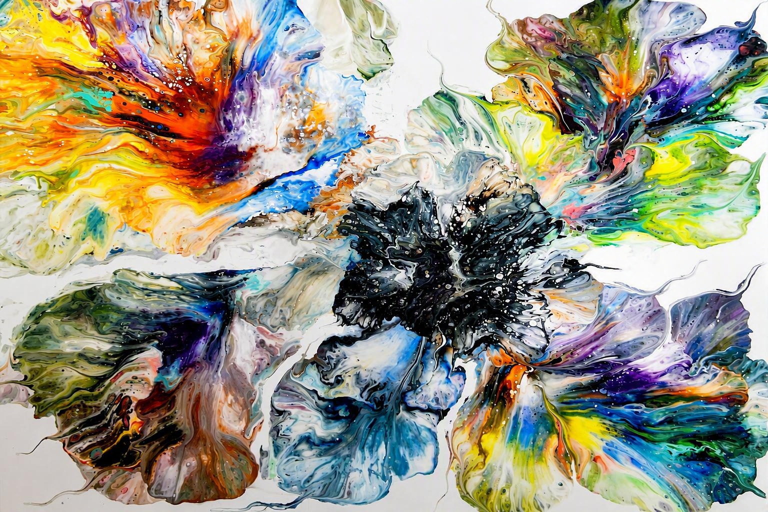 Bloomquake - pour painting by Chris Broussard